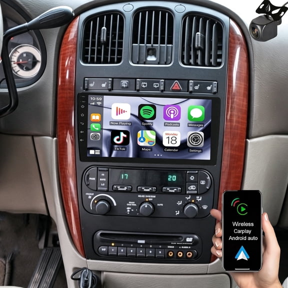 Corfhy 9" Android 15 Car Stereo for Chrysler Town & Country 1990-2000 with Wireless CarPlay & Android Auto 2+64GB GPS Navigation Bluetooth 5.0 WiFi SWC