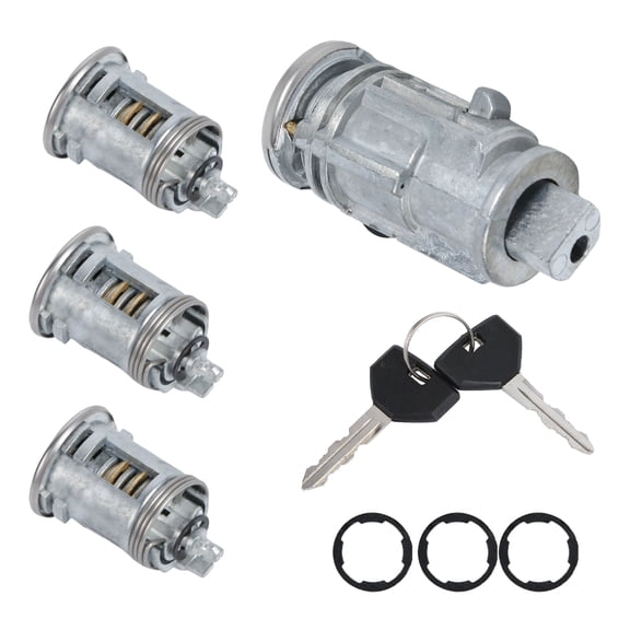 Corfhy Ignition Starter Switch Door Lock Cylinder Set with Keys Compatible with Jeep Wrangler TJ 2002-2006 Replace 4864651 68001713AA 5003843AA 5003843AB 5083915AB 703719 DL127B 924703 US-427L
