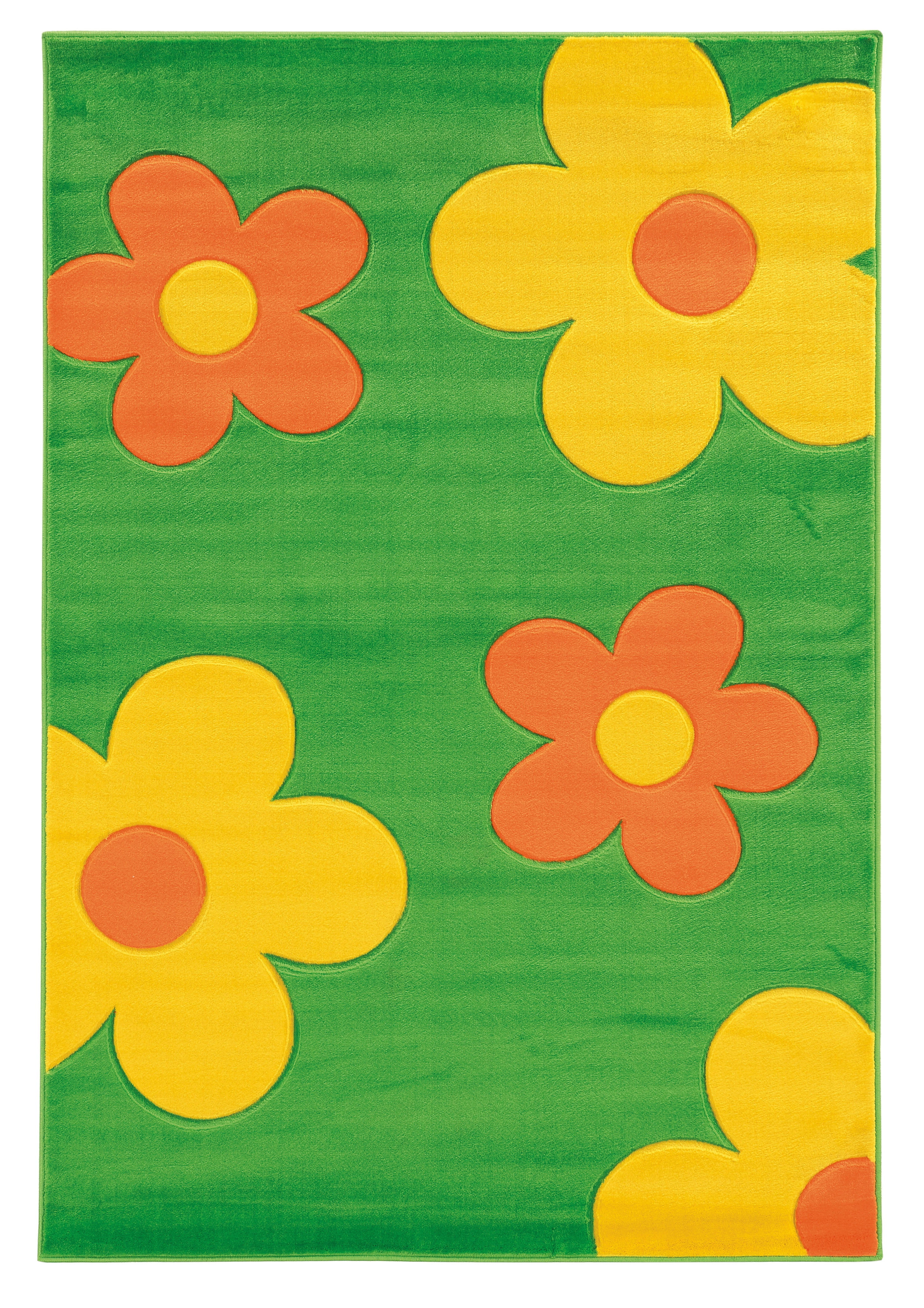 Corfu Floral Green and Yellow Area Rug 8x10 Transitional Polypropylene