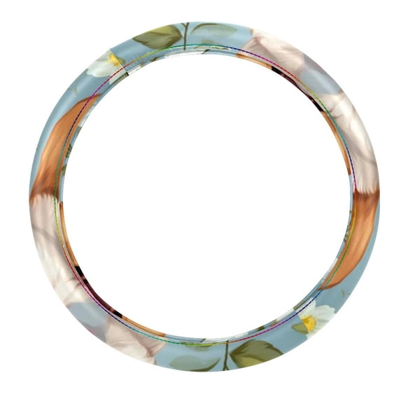 Corgi 14.5 Inch Printing PVC Leather Car Wheel Cover Steering Wheel Cover Auto Accessories