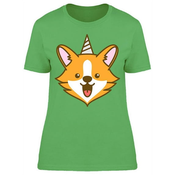 Corgi And An Unicorn Horn T-Shirt Women -Image by Shutterstock, Female Large