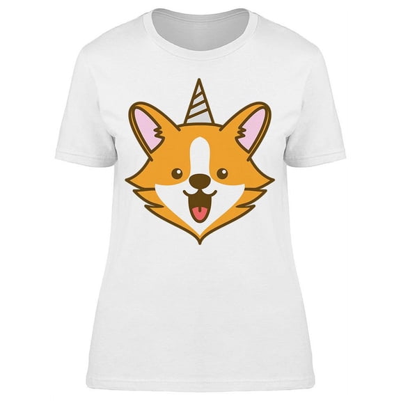Corgi And An Unicorn Horn T-Shirt Women -Image by Shutterstock, Female Medium