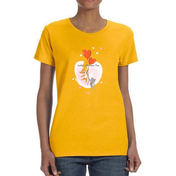 Corgi And Gray Kitten T-Shirt Women -Image by Shutterstock, Female 3X-Large