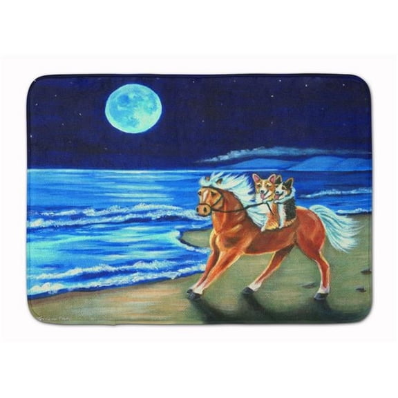 Corgi Beach Ride on Horse Machine Washable Memory Foam Mat
