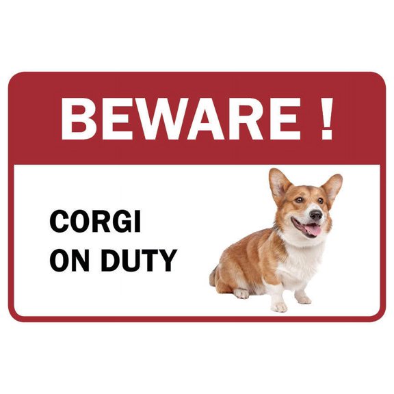 Corgi Beware Business Store Retail Counter Sign