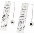 thumbnail image 1 of Corgi Bichon Dog Reading Bookmark - Cute Stainless Steel with Tassel Bookmarks for Dog Loving Lady Dog Loving Bookworm Retirement Back to School Reading Gift for Elder Leader Friend, 1 of 18
