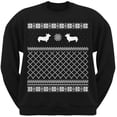 thumbnail image 1 of Corgi Black Adult Ugly Christmas Sweater Crew Neck Sweatshirt, 1 of 1