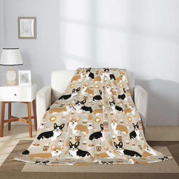 Corgi Blanket Comfort Warm Corgi Throw Blanket Soft Fleece Blankets Corgi Gifts for Corgi Lovers