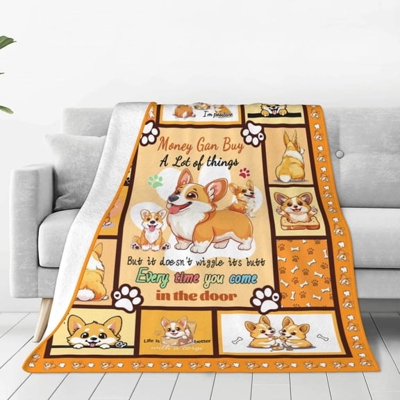 Corgi Blanket Corgi Dog Blanket Soft Fleece Flannel Bedding Corgis Gifts for Men men Women Women Lovers Adults Stuff Plush for Couch Sofa Bed Room Decor 60"X80"