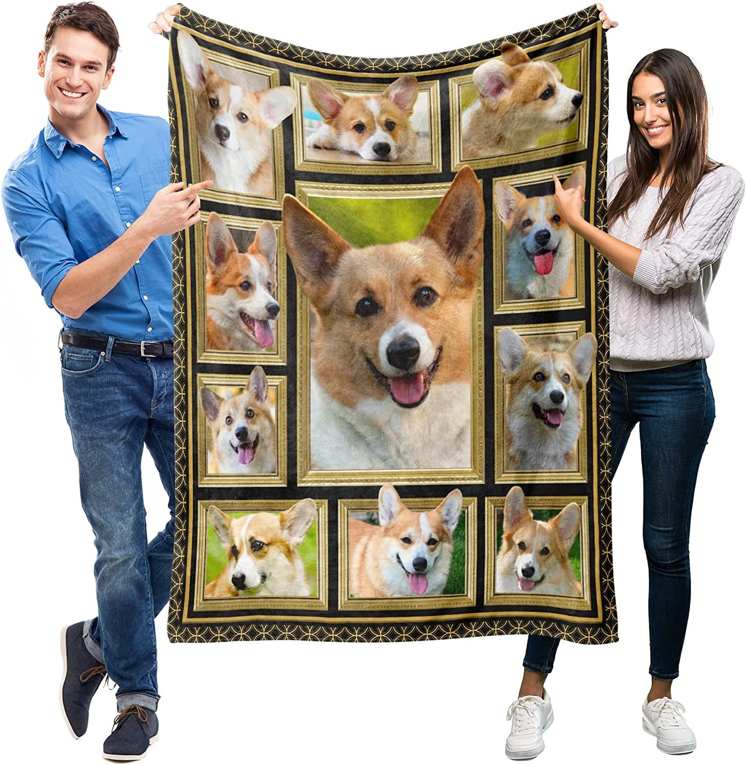 Corgi Blanket for Women Men Kids, Corgi Gifts for Beagle Dog Lover, Super Soft Fuzzy Dog Throw Blanket Corgis Decor Plush Gift for Birthday Christmas 50x60 inch