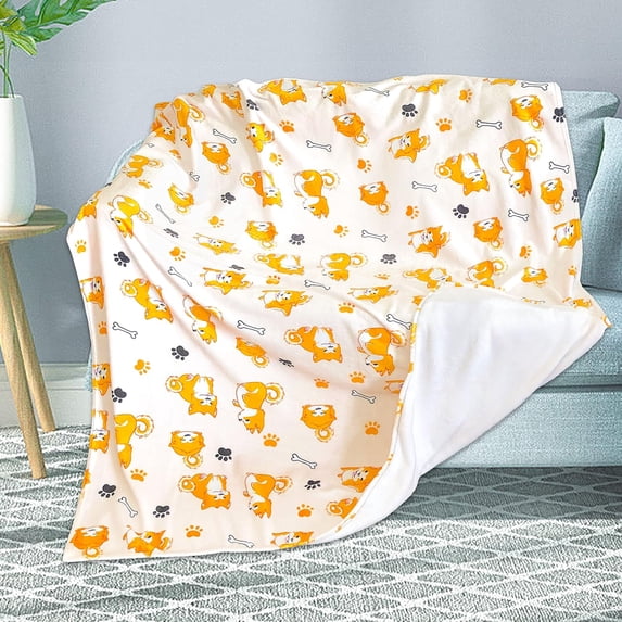 Corgi Blanket for Corgi Lovers Gifts Soft Kawaii Corgi Throw Flannel Blanket for Kids Couch Room Decor for Girls, 60''''x80''''