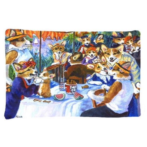 Corgi Boating Party Fabric Standard Pillowcase