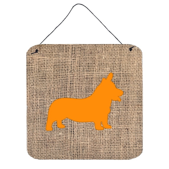 Corgi Burlap and Orange BB1069 Wall or Door Hanging Prints