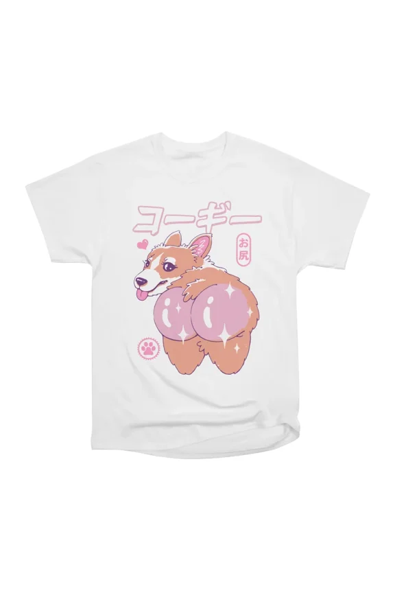 Corgi Butt Kawaii T-Shirt Tee Gift For Him Merch For Her Apparel For Friend