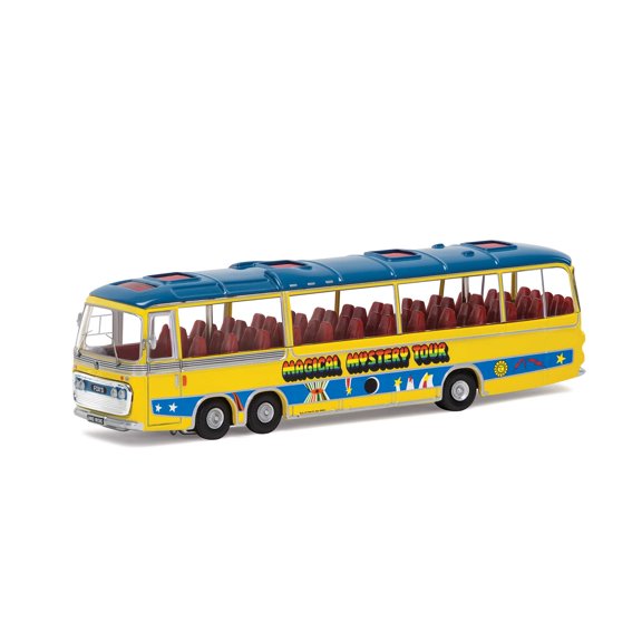 The Beatles "Magical Mystery Tour" Bus Yellow with Blue Top and Graphics Diecast Model Car by Corgi