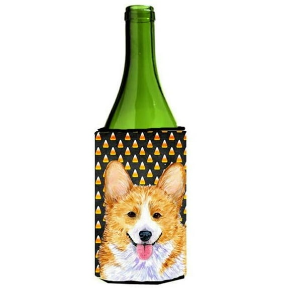 Corgi Candy Corn Halloween Portrait Wine bottle sleeve Hugger - 24 Oz.