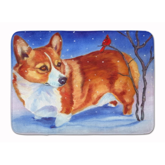 Corgi Cardinal Buddy Machine Washable Memory Foam Mat
