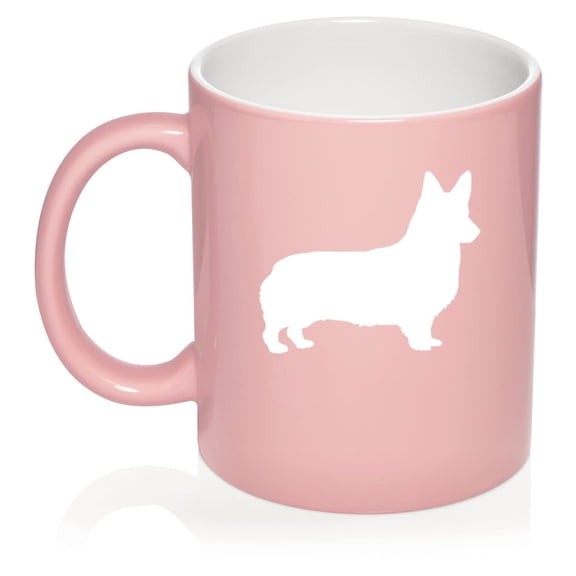 Corgi Ceramic Coffee Mug Tea Cup Gift for Her, Him, Women, Men, Wife, Husband, Mom, Dad, Friend, Coworker, Daughter, Son, Birthday, Housewarming, Cute, Pembroke Welsh, Dog Lover (11oz Light Pink)