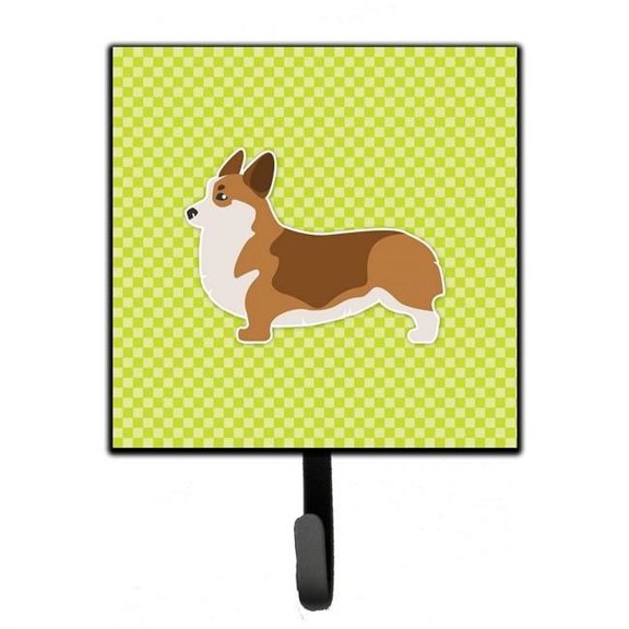 Corgi Checkerboard Green Leash or Key Holder