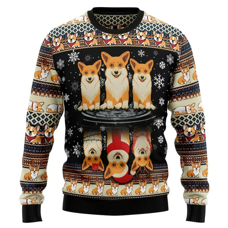 Corgi Christmas Sweater, Funny Pembroke Welsh Corgi Ugly Xmas - Main Image