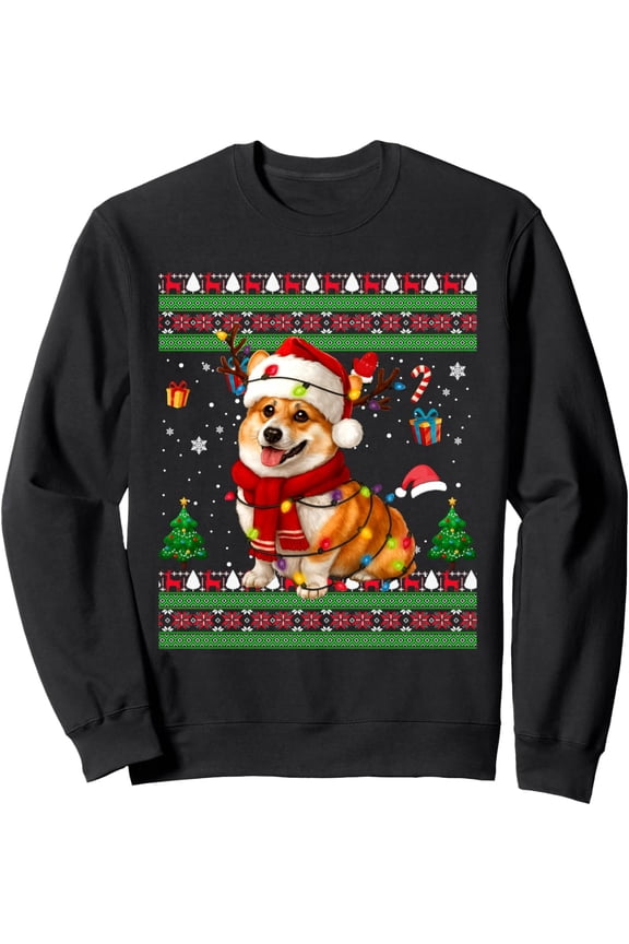 Corgi Christmas Ugly Sweater Funny Dog Lover Xmas Sweatshirt