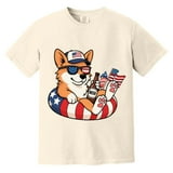 Comfort Color Tshirt with American Flag and Patriotic Dog Lover