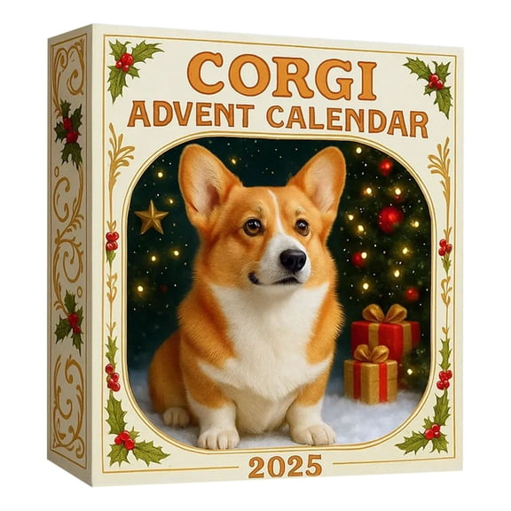 Corgi Countdown Calendar for Home Festive Giving with 24 Miniature Collectibles and Holiday Cheer