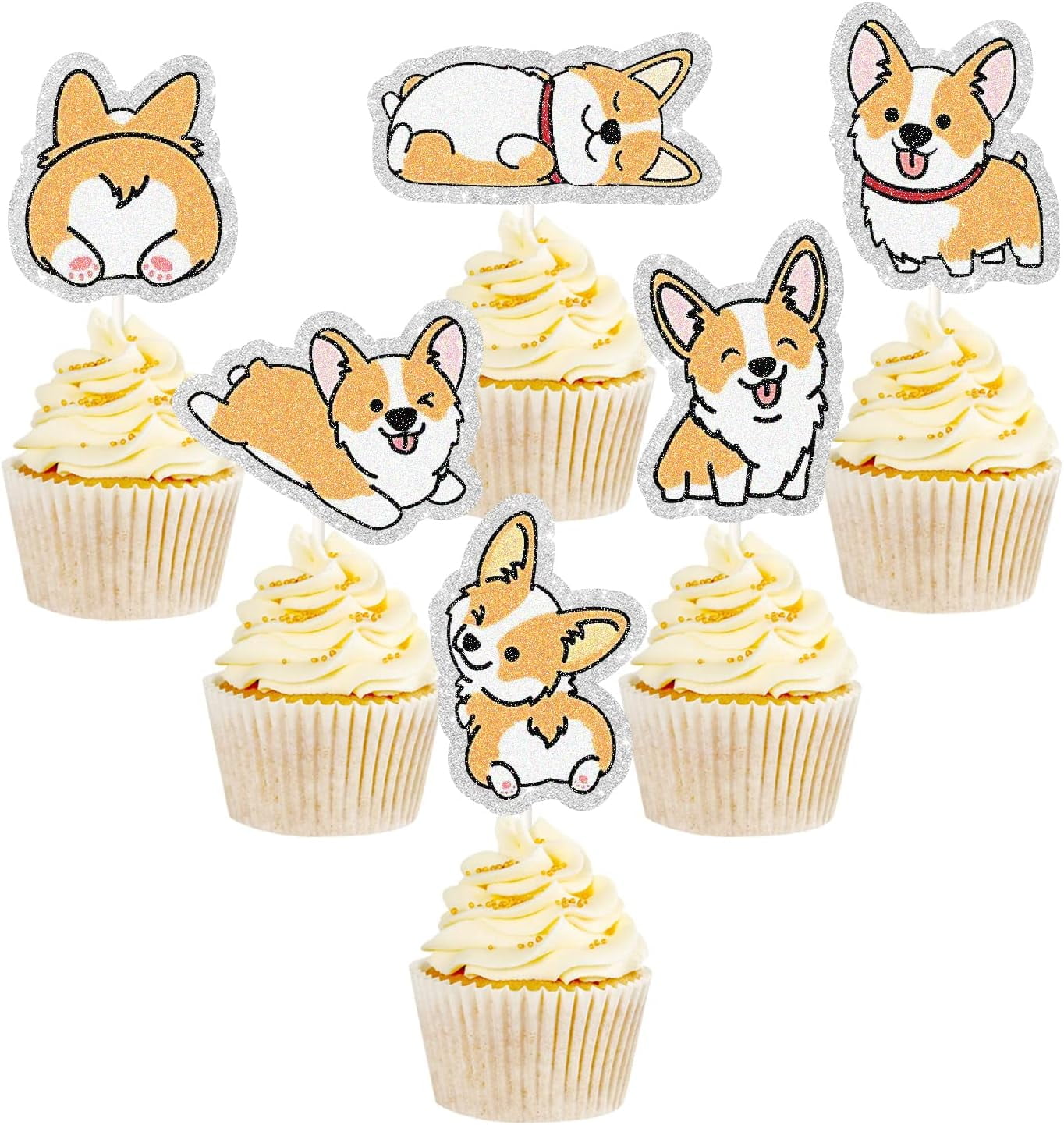 Corgi Cupcake Toppers Adorable Puppy Pet Dog Happy Birthday Party Decorations Walmart