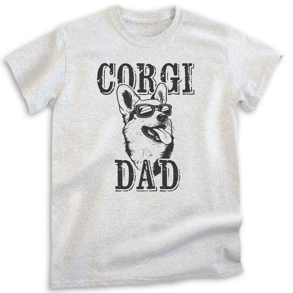 Corgi Dad T-shirt, Unisex Men's Shirt, Corgi Owner, Best Dog Dad Gift, Heather Ash, Medium