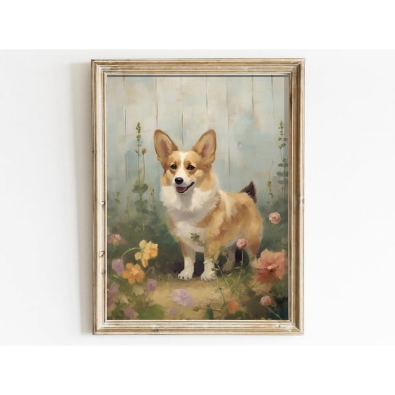 Corgi Decor, Corgivintage Dog Print, Welsh Corgi Dog Decor, Dog Lover'S Gift, Corgi Lovers, Dog Decor Wall Art, Modern Wall Decor, 8x12 UNFRAMED