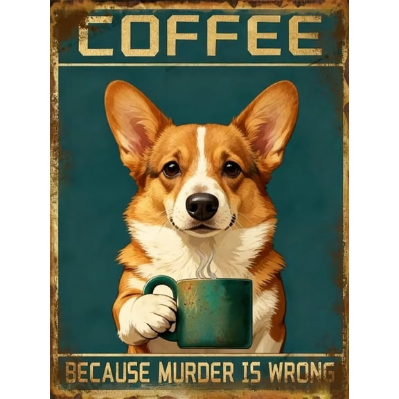 Corgi Diamond Art Kits for Adults - 5D Corgi Drinks Coffee Diamond Painting Kits for Beginners,DIY Full Drill,Gem Art Kits for Home Wall Decor 20x24 Inch