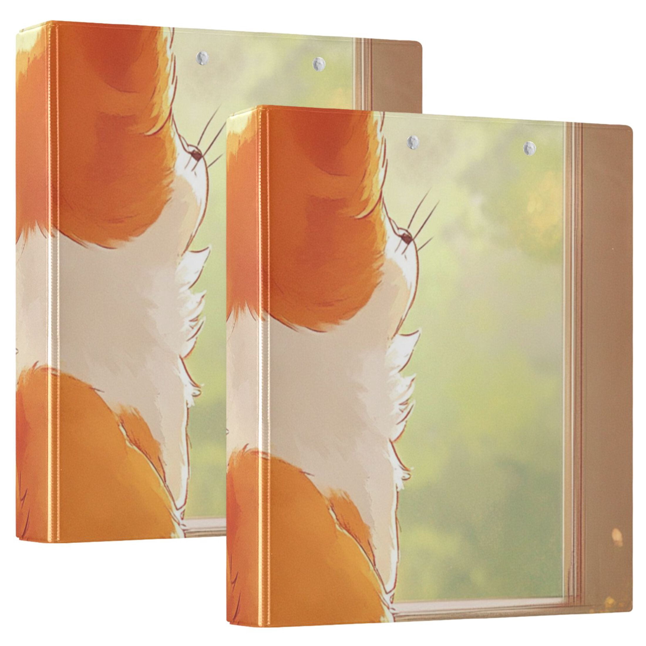 Corgi Dog 3 Ring Binders 1.5 inch Hardcover File Folders with Interior Pockets A4 Size Organizer for School Office Hospital
