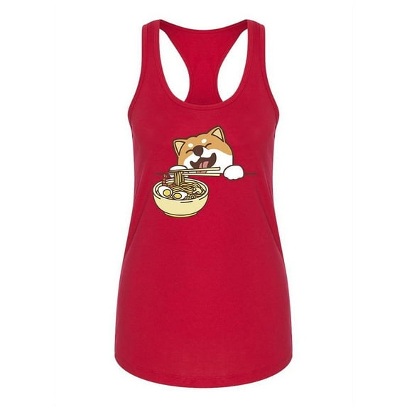 Corgi Dog And Ramen Bowl Racerback Tank Women -SPIdeals Designs Small