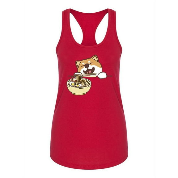 Corgi Dog And Ramen Bowl Racerback Tank Women -SPIdeals Designs X-Large