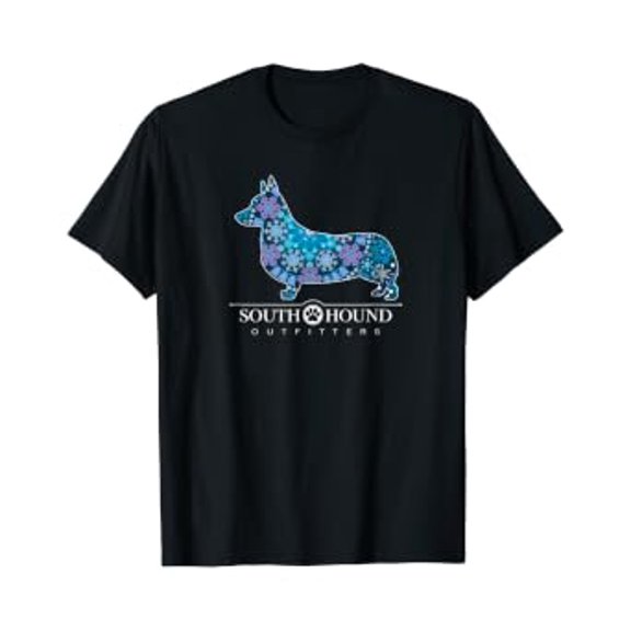 Corgi Dog, Bohemian Snowflake Pattern T-Shirt
