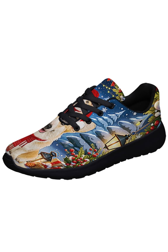 Corgi Dog ChriStas Shoes Sneakers Black Size 6