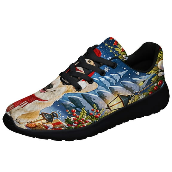 Corgi Dog ChriStas Shoes Sneakers Black Size 8.5