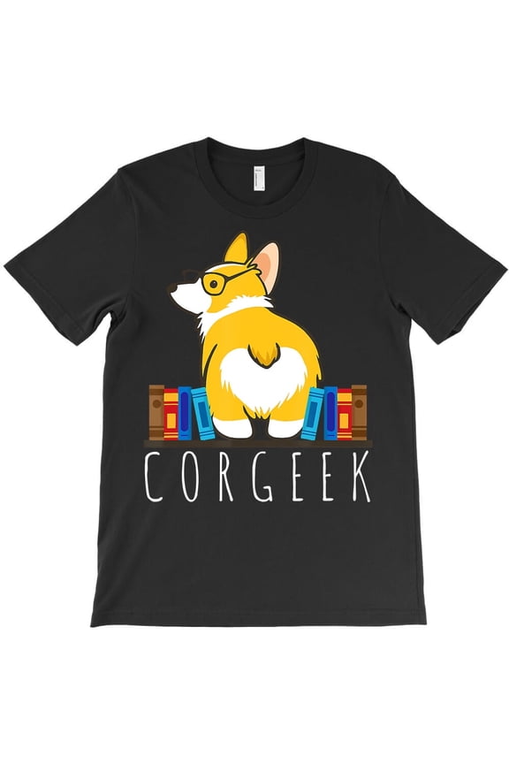 Corgi Dog Corgis Corgeek Funny Book Nerd Geek Welsh Corgi Themed H686 T-Shirt, for Men and Women, Up to Size 5XL