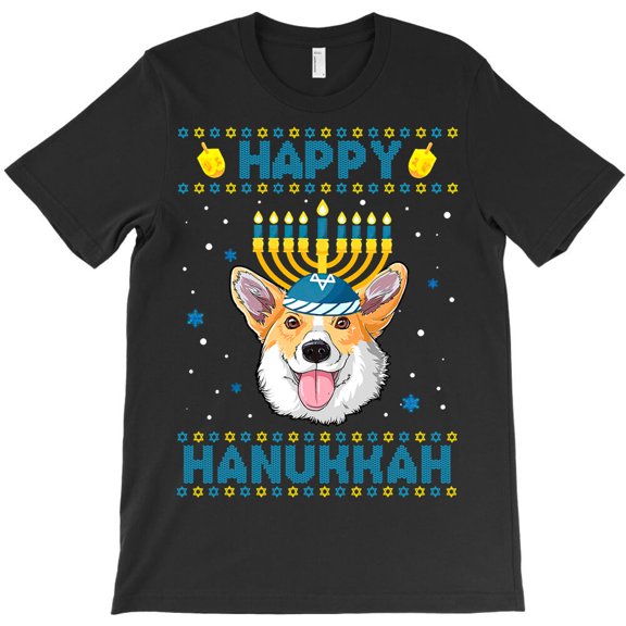 Corgi Dog Corgis Happy Hanukkah Corgi Funny Hanukkah Sweater Themed Fun G33244 Unisex T-Shirt, Up to Size 5XL