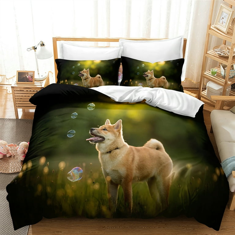 Corgi Dog Cute Puppy Graphic Quilt Cover 3D Lovely Doggie Pattern Bedding Sets for Kids Cute Pet Doggie Pattern Duvet Cover Bed Sets Walmart