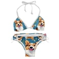 thumbnail image 1 of Corgi Dog Detachable Sponge Adjustable Strap Bikini Set Two-Pack Swimsuit Swimwear for Beach Pool Party, 1 of 6