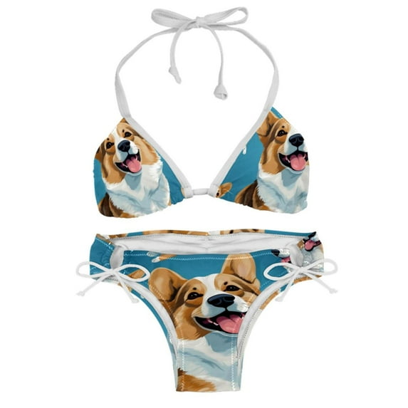 Corgi Dog Detachable Sponge Adjustable Strap Bikini Set Two-Pack Swimsuits for All Occasions