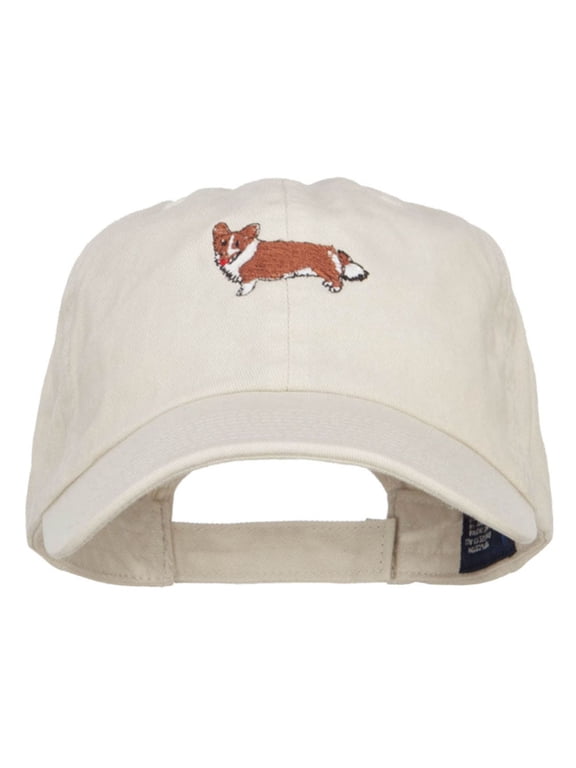 Corgi Dog Embroidered Low Cap - Putty OSFM