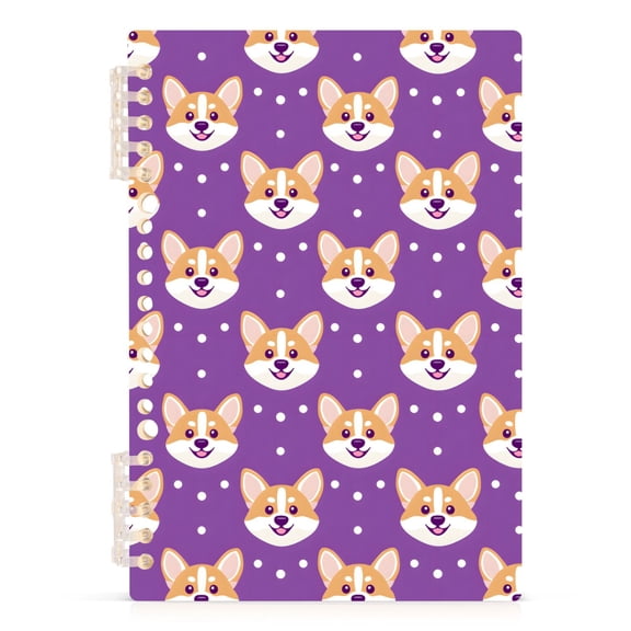 Corgi Dog Faces Notebooks 1-subject Journal 60 Sheets A5 College Ruled Paper Detachable Ring 8.3"x5.7"