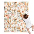 thumbnail image 1 of Corgi Dog and Flower Florals Blanket,Comfortable Soft Lamb Wool Throw Blanket,All Season,Warm Lightweight Blankets for Sofa Bed Couch Living Room Chair,30"x40", 1 of 4