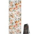 thumbnail image 1 of Corgi Dog and Flower Florals Hot Yoga Mat Towel Non Slip for Hot Yoga - Quick-Drying Yoga Mat Cover with 4 Corner Pockets with Travel Bag - Hot Yoga Towel Non Slip Grip Moisture Wicking Sweat 70"x26", 1 of 6