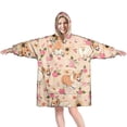 thumbnail image 1 of Corgi Dog and Flower Florals Wearable Oversized Blanket,Wearable Blanket Hoodie for Adults,Cozy Hooded Blankets with Super Pockets,Super Warm Fuzzy Pullover for Women & Men, 1 of 6