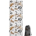 thumbnail image 1 of Corgi Dog and Footprints Hot Yoga Mat Towel Non Slip for Hot Yoga - Quick-Drying Yoga Mat Cover with 4 Corner Pockets with Travel Bag - Hot Yoga Towel Non Slip Grip Moisture Wicking Sweat 70"x26", 1 of 6