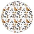 thumbnail image 1 of Corgi Dog and Footprints Round Fitted Tablecloth with Elastic Edge,Dining Table Cover Waterproof,Outdoor Round Tablecloth for Camping,Dining,Indoor and Outdoor, 1 of 7