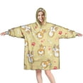 thumbnail image 1 of Corgi Dog and Footprints Wearable Oversized Blanket,Wearable Blanket Hoodie for Adults,Cozy Hooded Blankets with Super Pockets,Super Warm Fuzzy Pullover for Women & Men, 1 of 6